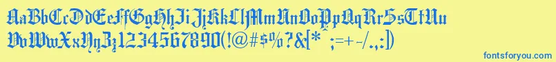 HANSG    Font – Blue Fonts on Yellow Background