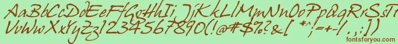 hanshand Font – Brown Fonts on Green Background