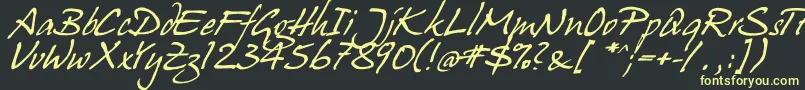 hanshand Font – Yellow Fonts on Black Background