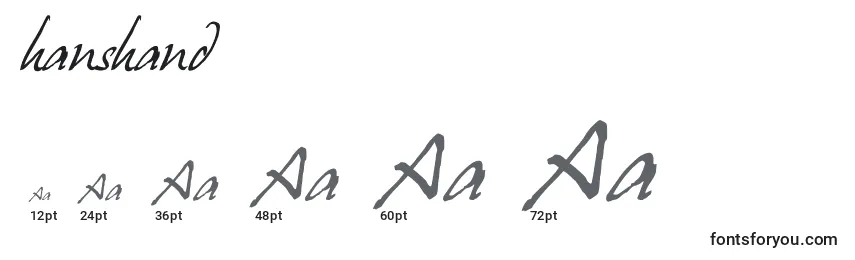 Размеры шрифта Hanshand (128993)