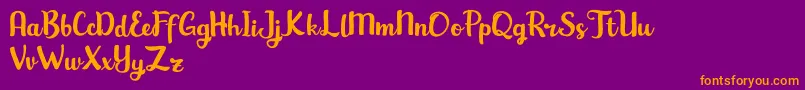 Hansley Font – Orange Fonts on Purple Background