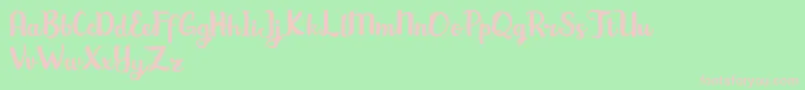 Hansley Font – Pink Fonts on Green Background