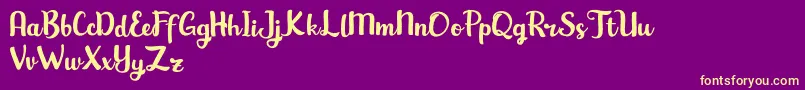 Hansley Font – Yellow Fonts on Purple Background