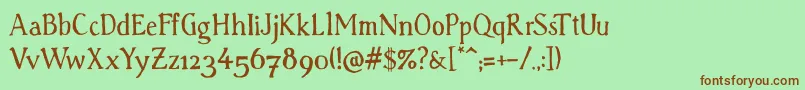 HanSrf Font – Brown Fonts on Green Background