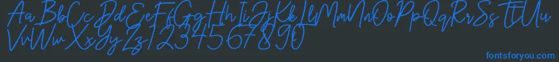 フォントHanster – 黒い背景に青い文字