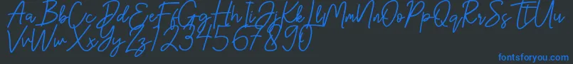 Hanster Font – Blue Fonts on Black Background