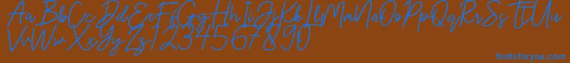 Hanster Font – Blue Fonts on Brown Background