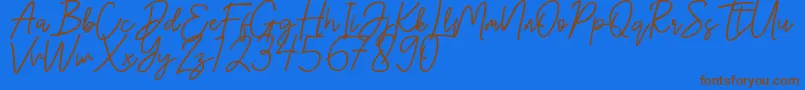 Czcionka Hanster – brązowe czcionki na niebieskim tle