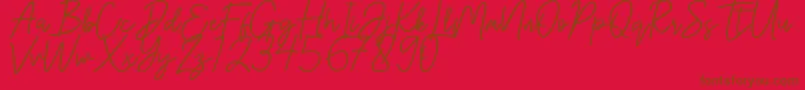 Hanster Font – Brown Fonts on Red Background