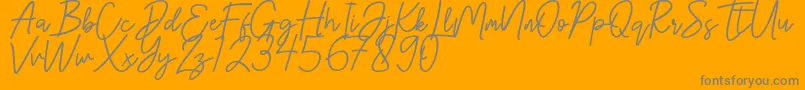 Hanster-fontti – harmaat kirjasimet oranssilla taustalla