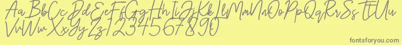 Hanster Font – Gray Fonts on Yellow Background
