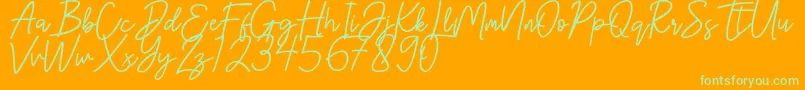 Hanster Font – Green Fonts on Orange Background