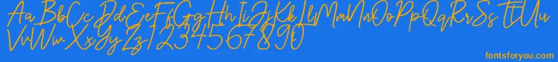 Hanster Font – Orange Fonts on Blue Background