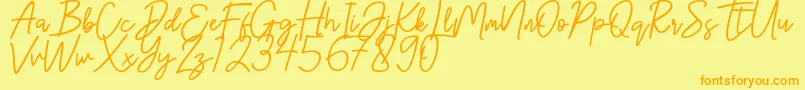 Hanster Font – Orange Fonts on Yellow Background