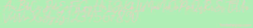 Hanster Font – Pink Fonts on Green Background