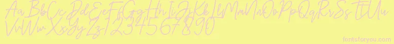 Шрифт Hanster – розовые шрифты на жёлтом фоне