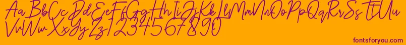 Шрифт Hanster – фиолетовые шрифты на оранжевом фоне