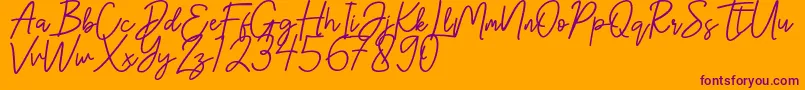 Hanster Font – Purple Fonts on Orange Background