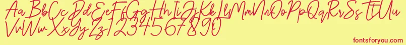 Hanster Font – Red Fonts on Yellow Background