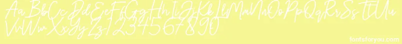 Hanster Font – White Fonts on Yellow Background