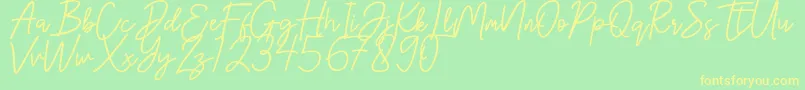 Hanster Font – Yellow Fonts on Green Background