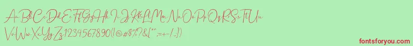 Hanston Demo Font – Red Fonts on Green Background