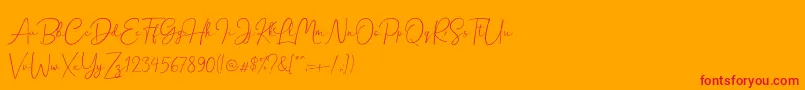 Hanston Demo Font – Red Fonts on Orange Background