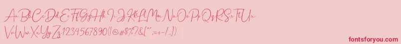 Hanston Demo-Schriftart – Rote Schriften auf rosa Hintergrund