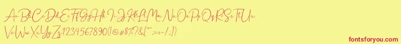 Hanston Demo Font – Red Fonts on Yellow Background