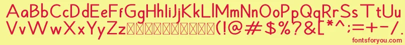 Hansville Bold Font – Red Fonts on Yellow Background