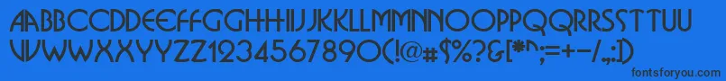 Busorama Font – Black Fonts on Blue Background