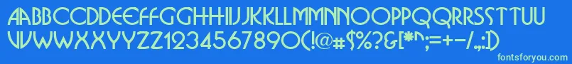 Busorama Font – Green Fonts on Blue Background