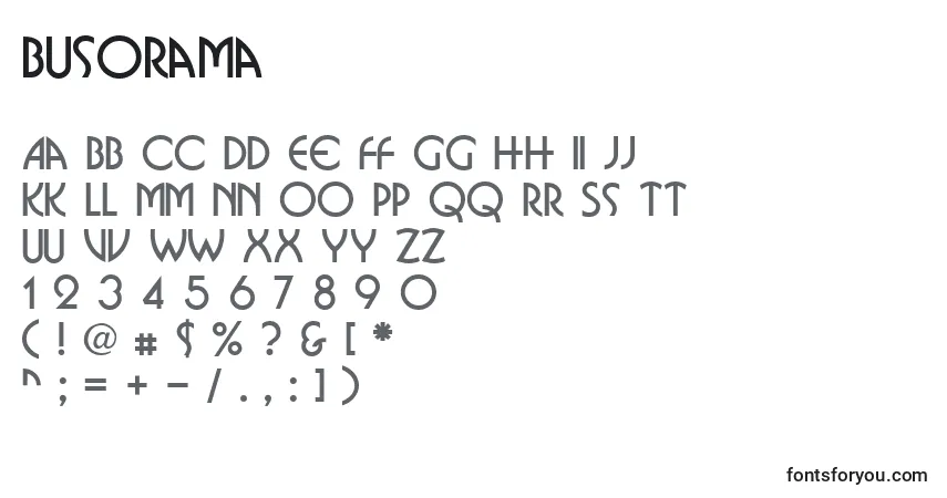 characters of busorama font, letter of busorama font, alphabet of  busorama font