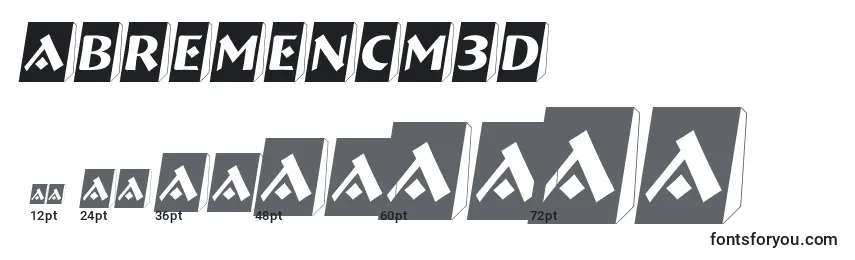 sizes of abremencm3d font, abremencm3d sizes