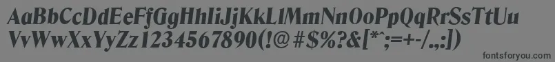 Fonte DenverserialHeavyItalic – fontes pretas em um fundo cinza