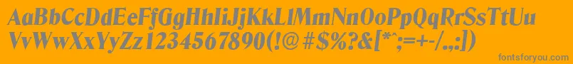 DenverserialHeavyItalic-Schriftart – Graue Schriften auf orangefarbenem Hintergrund