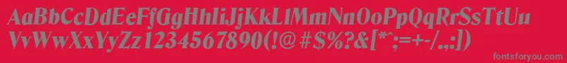 DenverserialHeavyItalic Font – Gray Fonts on Red Background