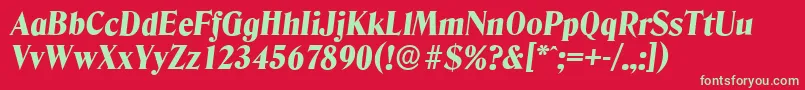 Шрифт DenverserialHeavyItalic – зелёные шрифты на красном фоне