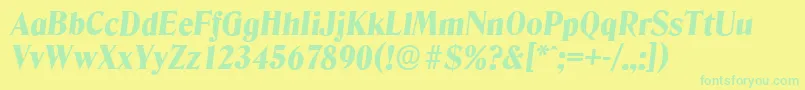 DenverserialHeavyItalic Font – Green Fonts on Yellow Background