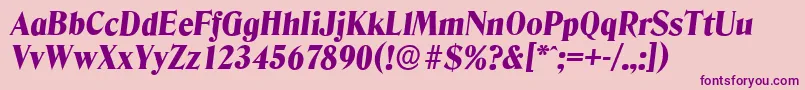 フォントDenverserialHeavyItalic – ピンクの背景に紫のフォント