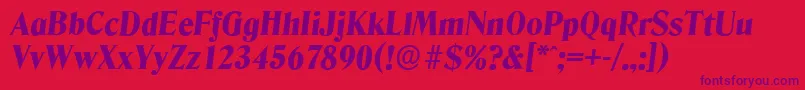 DenverserialHeavyItalic Font – Purple Fonts on Red Background