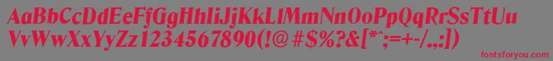 DenverserialHeavyItalic Font – Red Fonts on Gray Background