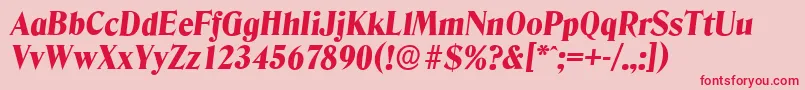 DenverserialHeavyItalic Font – Red Fonts on Pink Background