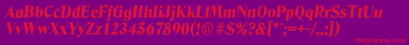 DenverserialHeavyItalic Font – Red Fonts on Purple Background