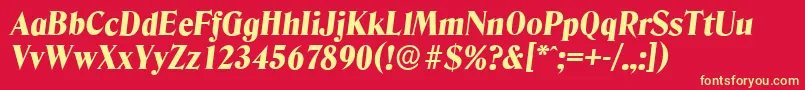 DenverserialHeavyItalic Font – Yellow Fonts on Red Background