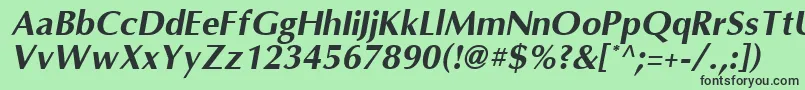 フォントOmniBoldItalic – 緑の背景に黒い文字