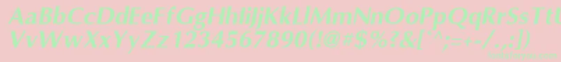 OmniBoldItalic Font – Green Fonts on Pink Background