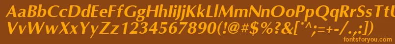 OmniBoldItalic Font – Orange Fonts on Brown Background