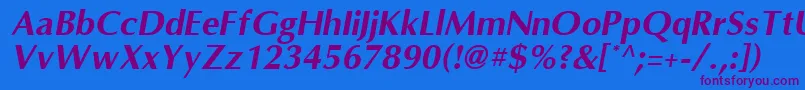 OmniBoldItalic Font – Purple Fonts on Blue Background