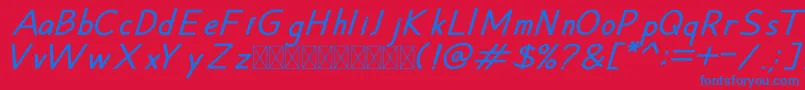 Hansville BoldItalic Font – Blue Fonts on Red Background